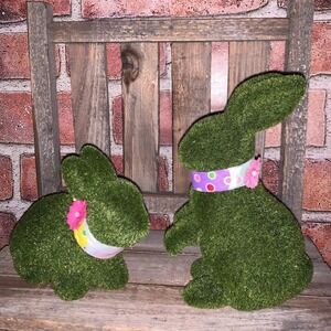 Moss Bunnies tiered tray spring Easter farmhouse decor